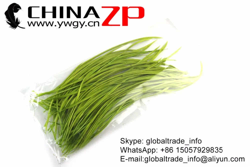 Гусиное перо CHINAZP 20-25 см (8-10 дюймов) гладкая розничная упаковка зеленые гусиные