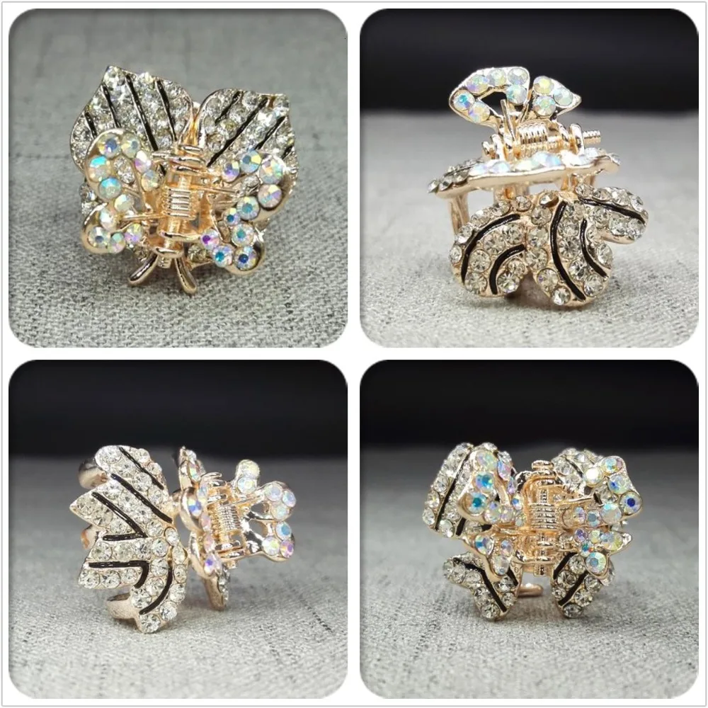 2017 розовое золото украшения для волос коготь аксессуар на голову со стразами с