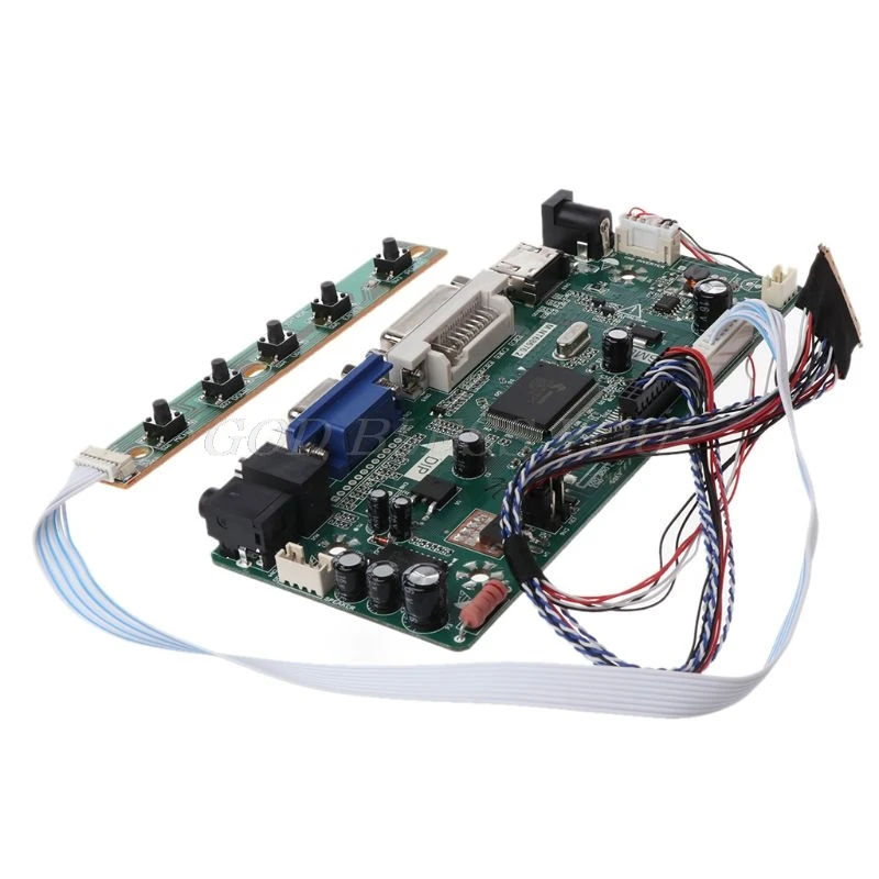 Плата контроллера ЖК DVI VGA Аудио пк модуль драйвера DIY Kit 15 6 &quotдисплей B156XW02 1366X768 1ch