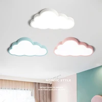 modern nordic cartoon cloud style blue pink white led iron ceiling light with acrylic cover lampshade for living room kids