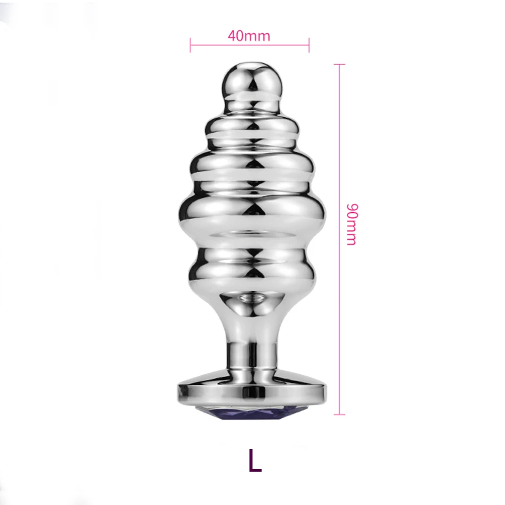 Гладкая металлическая Анальная пробка 3 размера массажер для мужской и женской