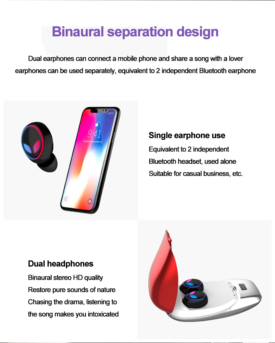TWS, настоящие беспроводные наушники, Bluetooth 5,0, Ipx5, водонепроницаемые, Hi-Fi, стерео, гарнитура, Bluetooth, наушники с зарядкой, чехол для телефона