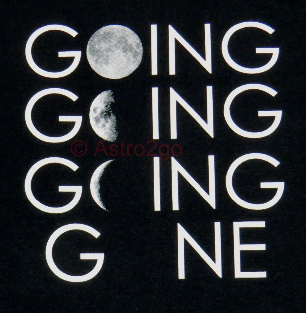 Going Gone -- Moon Lunar Phases Astronomy Space Science футболка новая! Бесплатная доставка Мужская Новая