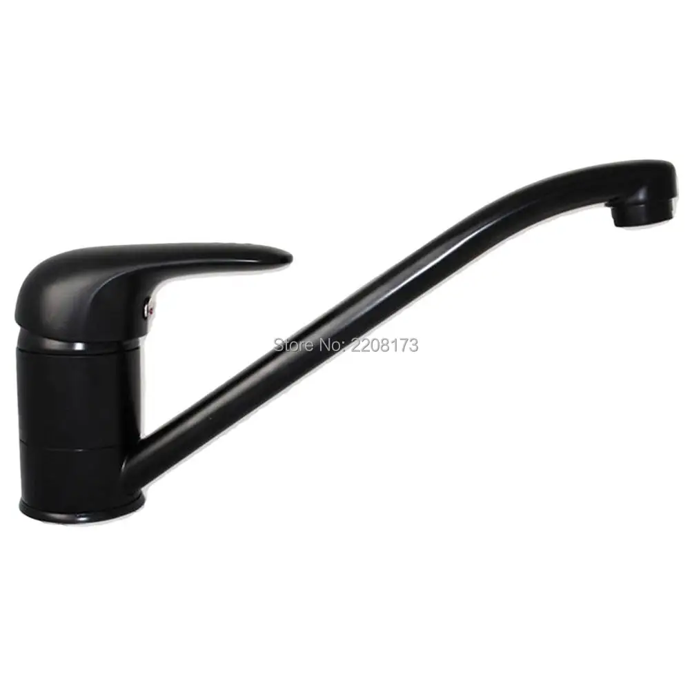 

Smesiteli Promotions Matte Black & White Finish Brass Kitchen Sink Mixer Water Tap Swivel Spout Hot And Cold Water Faucet