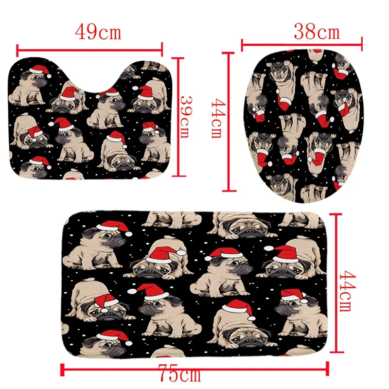 4 шт. Домашний набор декора ванной комнаты крутой черный фон Рождественский