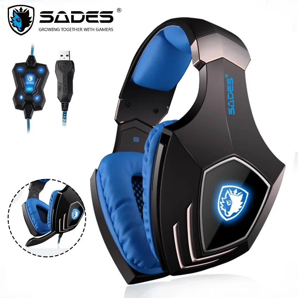 SADES A60 игровая гарнитура USB 7,1 объемный звук Игровая гарнитура с функцией вибрации Наушники