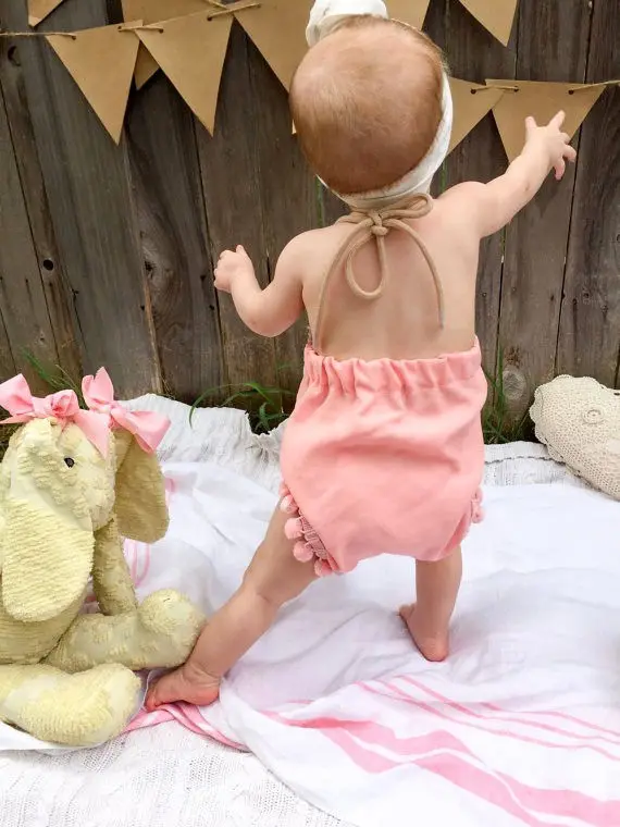 Комбинезон для новорожденных девочек с кисточками и ремешками Детский