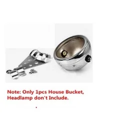 housing bucket chrom 5,7" круглая светодиодная фара для Harley Sportster Dyna Softail Breakout Street Bob, уличная Тройная, железная 883 5-3/4" прожекторная лампа - Цвет: housing bucket chrom
