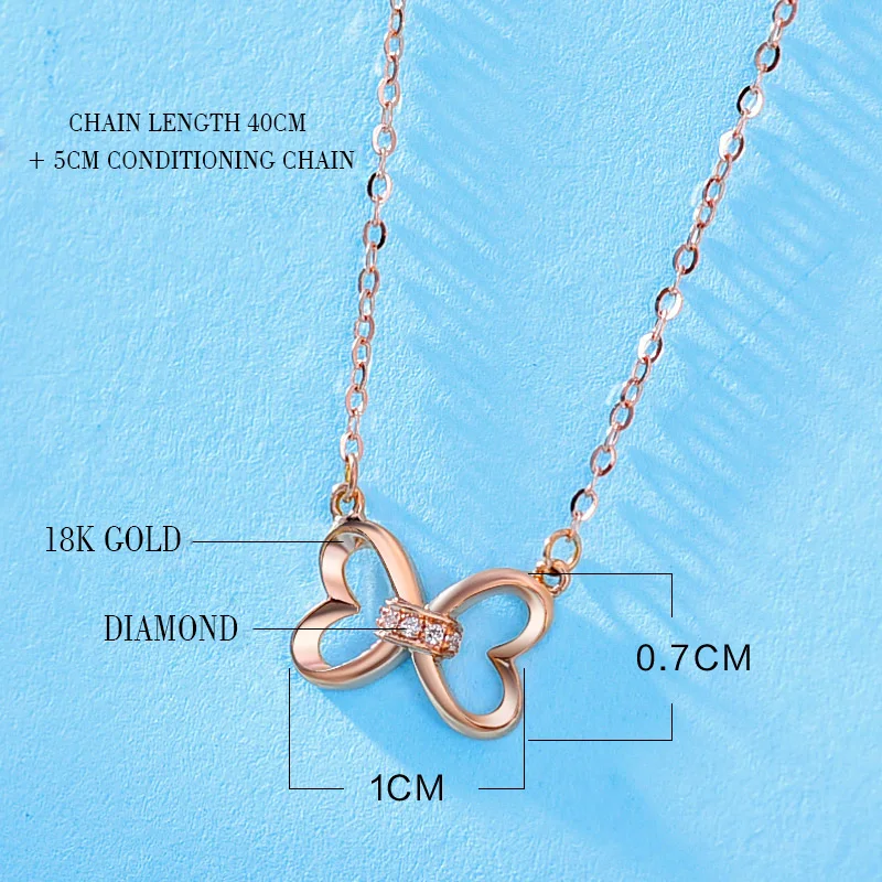 Ожерелье из 18-каратного золота с бриллиантами подвеска в виде бабочки Женская