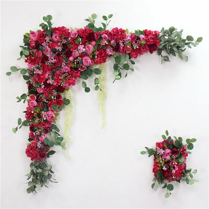Rose red Искусственный цветок CHUXIN, настенная АРКА, Шелковая Роза, пион, растение, Микс, дизайнерский Декор, цветок на стену, сделай сам, Свадебный сценический декор, искусственный цветок, 1 комплект - Цвет: Rose red