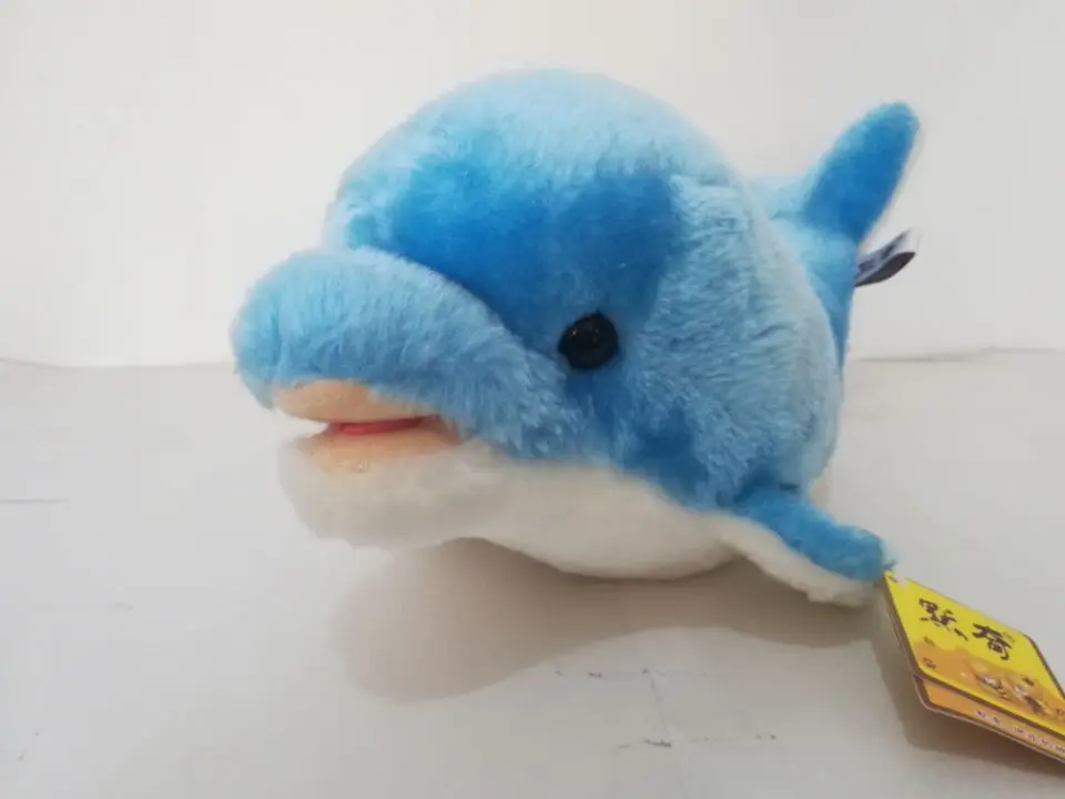 Большой плюшевый игрушечный dolphin голубой 38 см мягкая подушка подарок на день