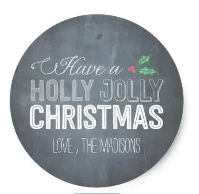 

1.5inch Holly Jolly Christmas Sticker or Envelope Seal