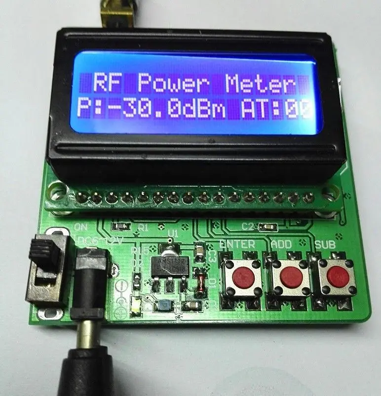 Цифровой радиочастотный измеритель мощности от-75 до + 16dBmpower с ЖК-дисплеем 1 ~ 600 МГц