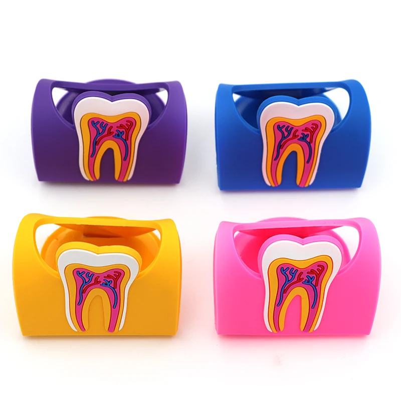 4pcs Cute Dental Card Holder Colorful Rubber Storage Stand for Dental Clinic Name Card Holders Dentist Card Display Dentist Gift