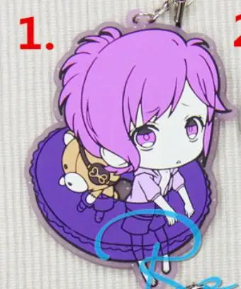 1 DIABOLIKLOVERS аниме брелок Yui Ayato Kanato Laito Ruki Yuma Shin Sakamaki Reiji Subaru Резиновый Ремешок/талисманы для телефона D142-X - Цвет: 1