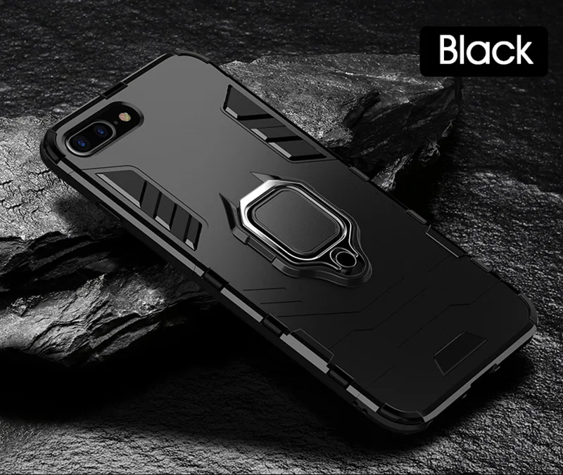 Для iphone 7 чехол противоударный Броня Автомобильный Держатель Кольцо телефон чехол для iphone 5 5S SE и iphone 6 6s 7 8 Plus X XR XS Max