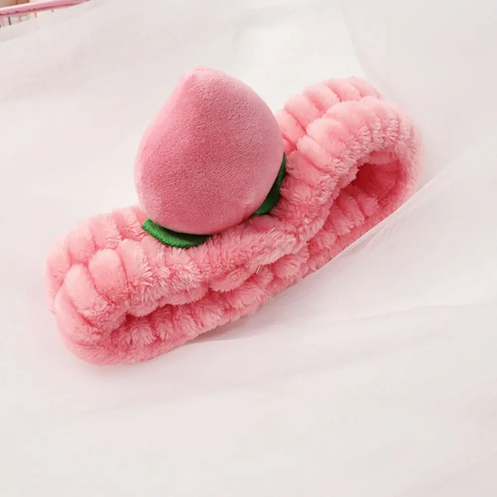 Корейская милая мягкая эластичная лента для волос персикового цвета душа маска