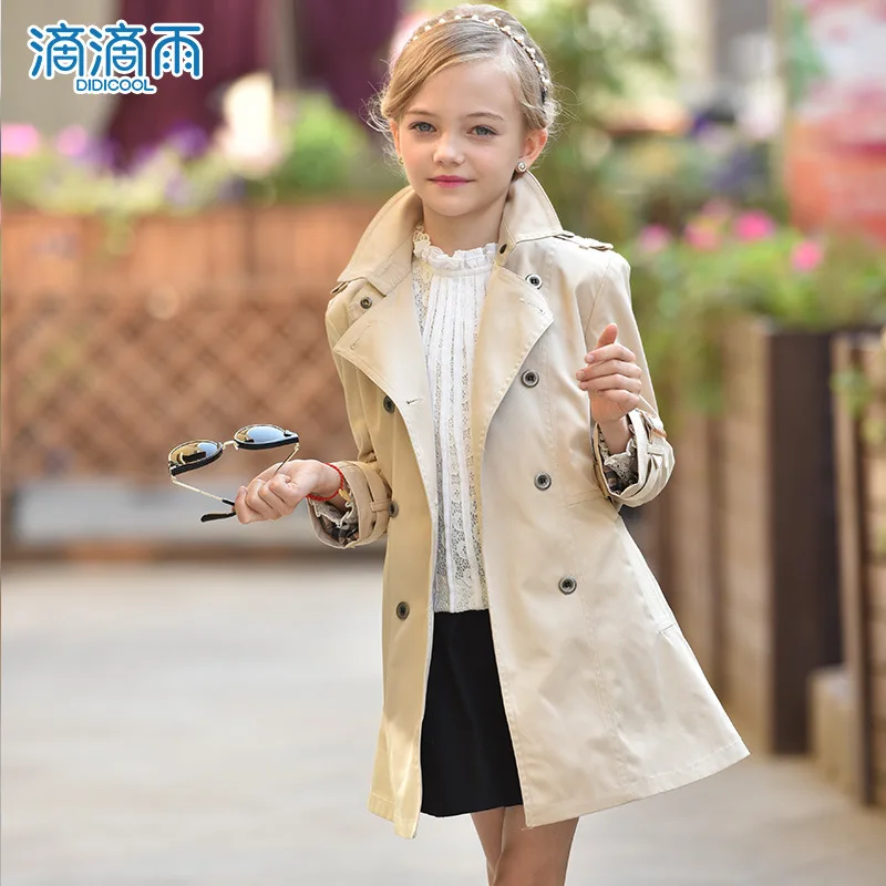 Осень 2017 г. Новое поступление длинное пальто для Обувь девочек Одежда высшего