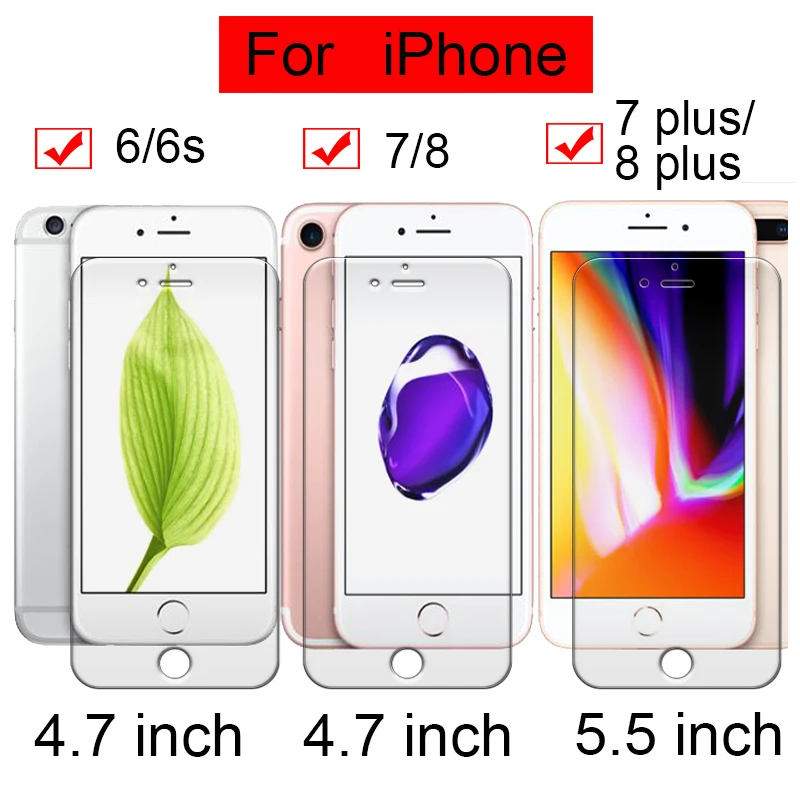 Protective glass for apple iPhone 8 plus screen protector 7 7plus 8plus 6s 6 s tempered aphone screenprotector tremp armor glas | Мобильные