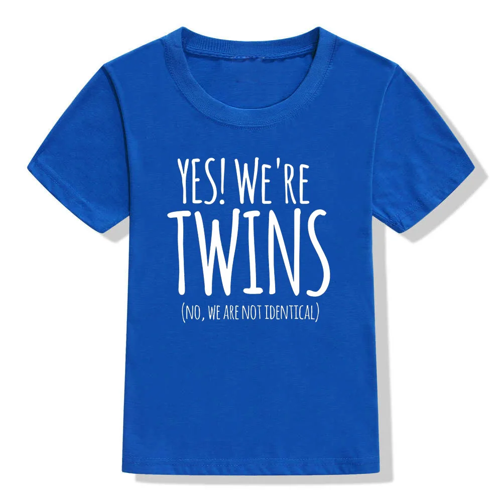 Детские футболки с надписью Yes We Are Twins летние топы для мальчиков новые детские