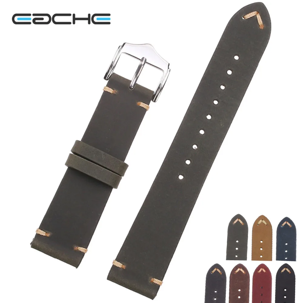 

EACHE Crazy Horse Genuie Leather Watch Band Color Selection Calf Leather Watch Band With 7 Colors & Size 20mm 22mm