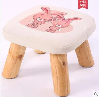 

Small stool real wood shoes stool tea table cloth art fashion.