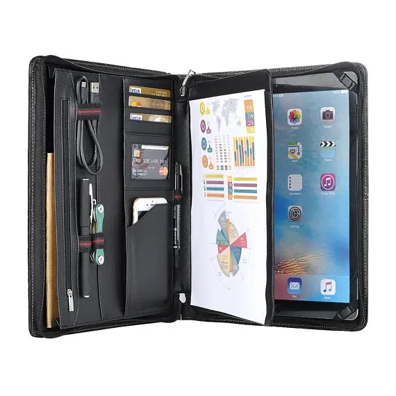 ILooker персонализированные Бизнес кожаный портфель письмо Размеры Padfolio Документ