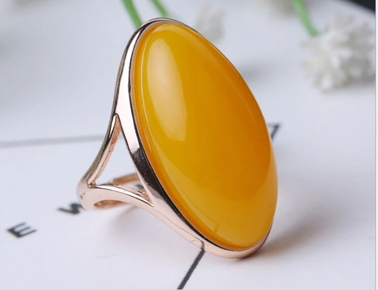 Многослойное эллиптическое кольцо с медовым воском мужское и женское Красное