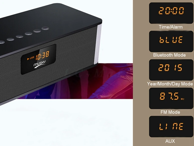 MINI HIFI Wireless Bluetooth Speaker Stereo Super Bass Big Power Subwoofer Loudspeakers USB AUX TF FM Radio Built in Mic Boombox |