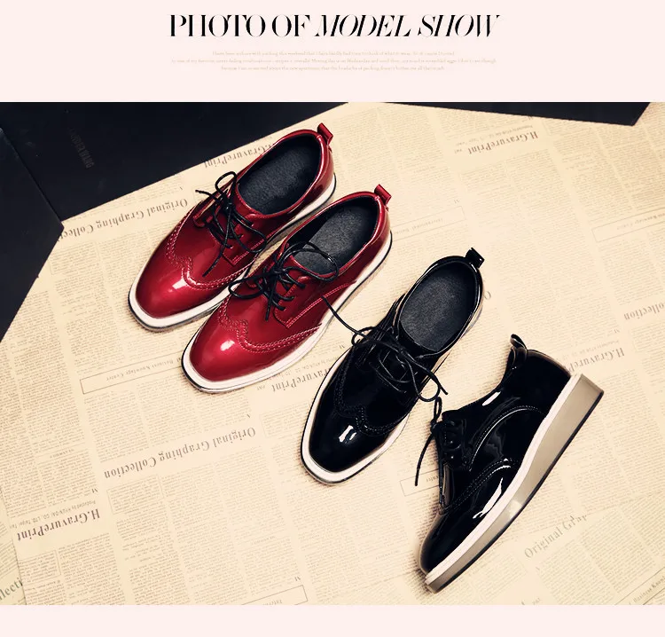 Осенне-весенняя женская обувь броги женские оксфорды британский стиль плоский