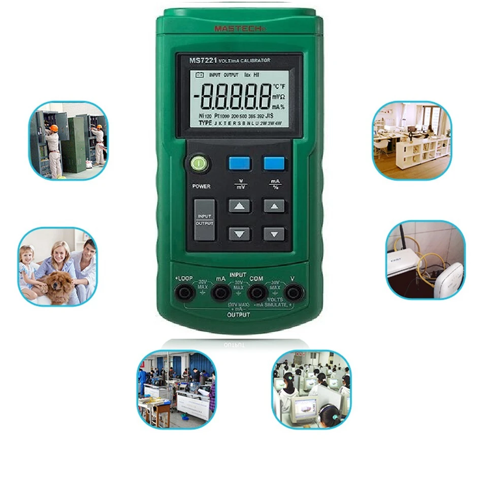 Mastech MS7221 Вольт/mA источник Напряжение ток Калибратор Метр Выход Шаг DC 0 10 В 24mA