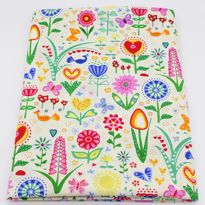 Лоскутная хлопковая ткань с цветочным принтом Tissus для шитья своими руками