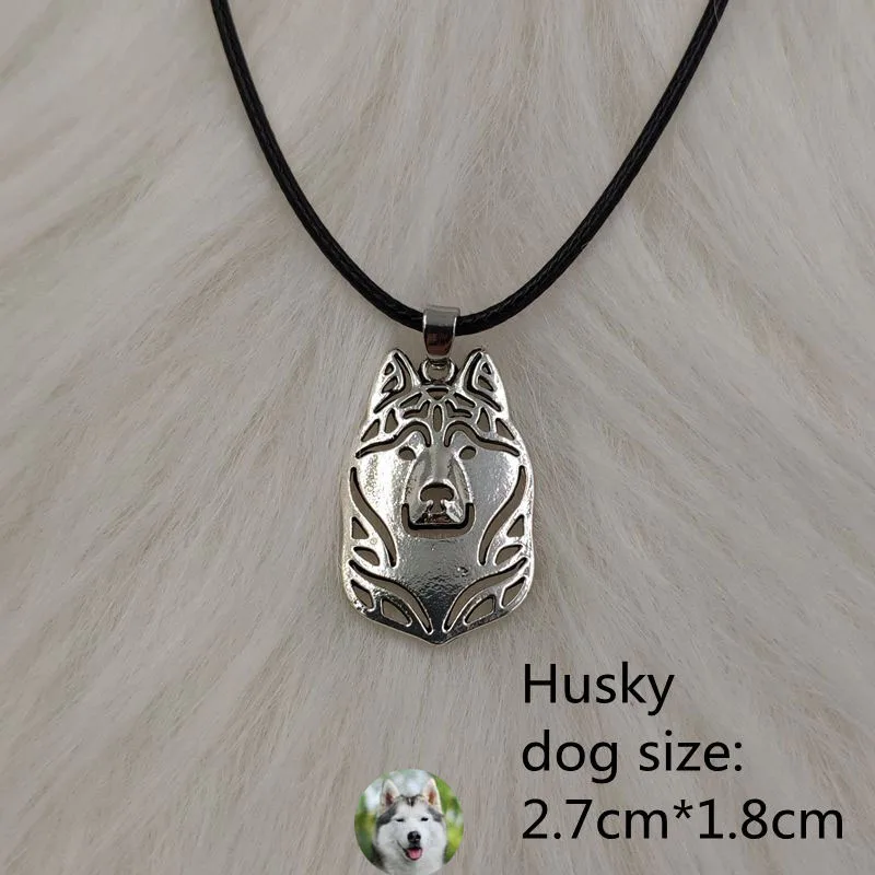 Husky Ожерелье с подвеской в виде собаки и животного, античное серебро, Хаски, пудель, ювелирное изделие для женщин, мужчин, женщин, девушек, милых девушек в стиле панк - Окраска металла: Husky