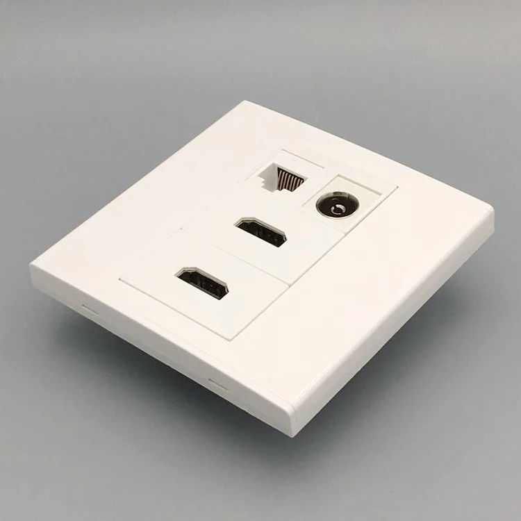 SeTo 86 Тип 2 порта HDMI + TV Cat5e RJ45 сетевая настенная пластина розетка Keystone Лицевая