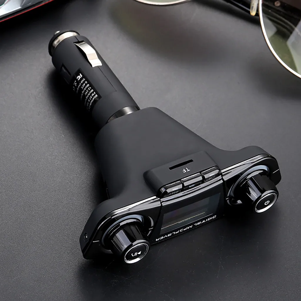 12-24V большой экран дисплей Напряжение двойная кнопка автомобильный Bluetooth MP3 FM передатчик Aux автомобильное зарядное устройство комплект Usb для iphone#30