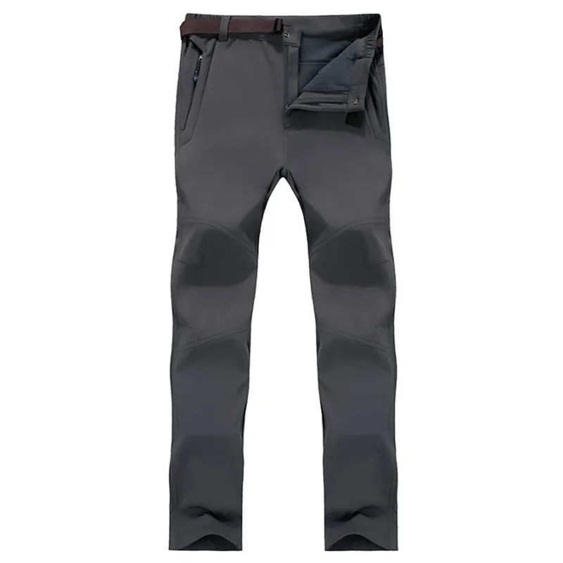 Grey Aufdiazy 7XL зимние мужские флисовые термо брюки для улицы водонепроницаемые ветрозащитные походные треккинговые тепловые мужские брюки IM025 - Цвет: Grey
