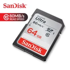 Карты памяти SanDisk Ultra SD карта памяти SDXC 64 Гб C10 80 МБс. читать Скорость UHS-I Full HD для Камера видеокамера (SDSDUNC-064G-ZN6IN)