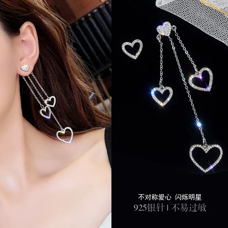 KASIYU kindheart Асимметричные 925 Серебряные иглы кисточки серьги Модные Серьги Ушные