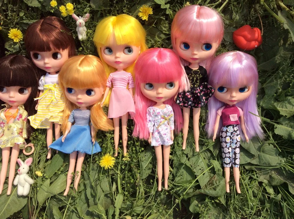 Ледяная кукла такая же, как Blyth Doll розовые волосы черные волосы золотые волосы с макияжем подходит для DIY make up Blyth Обнаженная кукольный подарок для девочек