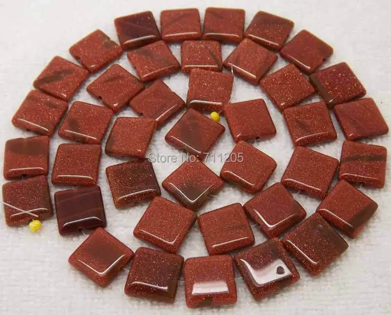 

10mm Gold Sand Stone Square Loose Beads 15",Min. Order is $10,we provide mixed wholesale for all items !