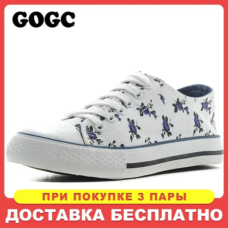 GOGC Цветка женская Обувь 2018 Новый Цветочные Холст Женщин на Лето Дышащий Прогулки