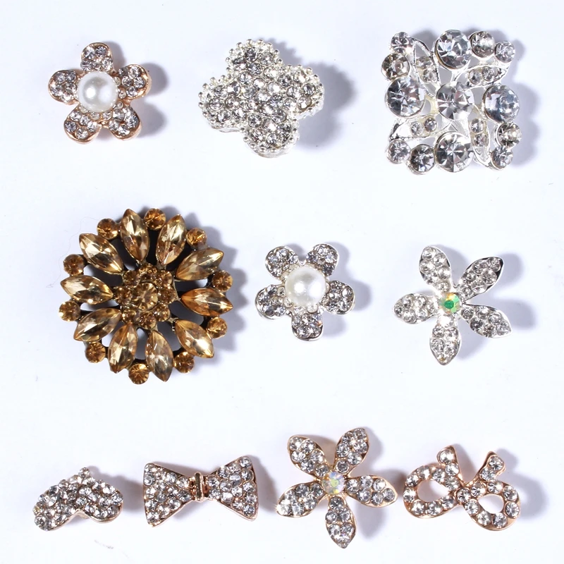 Винтажные пуговицы с короной/снегом/цветами из горного сплава дужками для