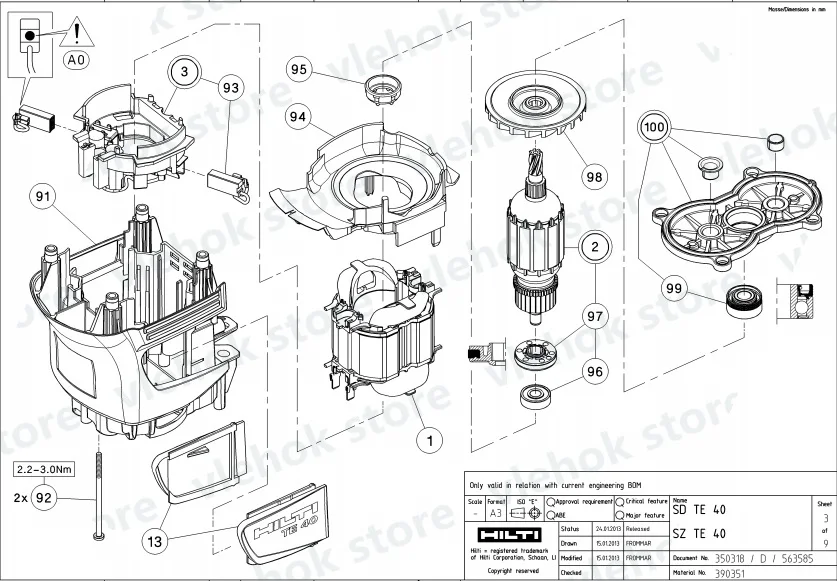 Приводной поршневой шток для Hilti TE40 TE 40 76174 208554 аксессуары электроинструментов