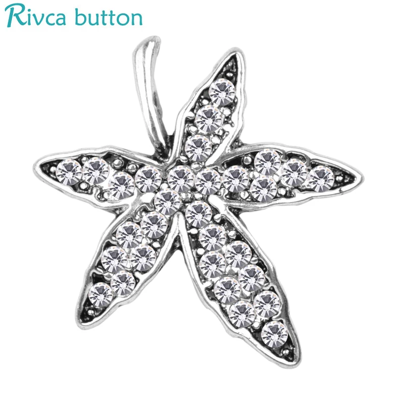 Rivca Snap Button Jewelry Newest DIY 18mm Mixcolour maple leaf Fit Charm alloy Bracelets D03542 | Украшения и аксессуары
