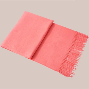 Shell Pink Модный розовый/красный/фиолетовый однотонный зимний шарф, женские шарфы, зеленый кашемировый женский шарф, Длинные теплые женские пашмины шали - Цвет: Shell Pink