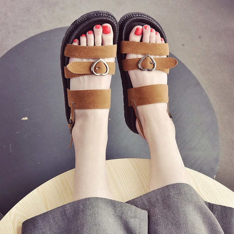 Женские пляжные сандалии на толстой подошве простая обувь для отдыха женские