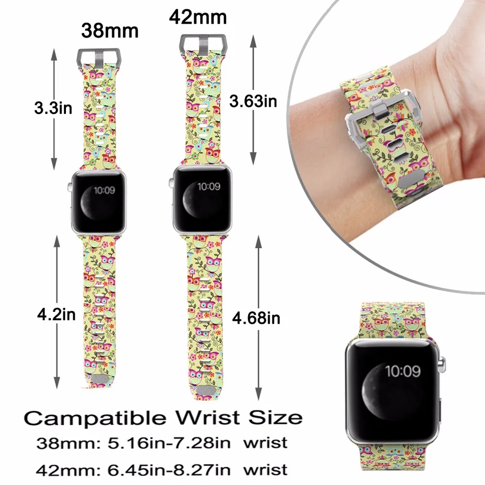 Цветной спортивный ремешок Bemorcabo с принтом для часов Apple Watch серии 4 3 2 1 ремешок для часов 44 мм 40 мм 38 мм 42 мм браслет для часов