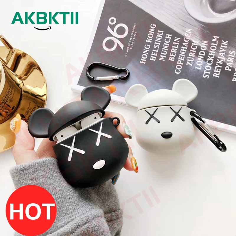 AKBKTII чехол для AirPods силиконовый милый наушников Airpods Apple Air pods кольцевой