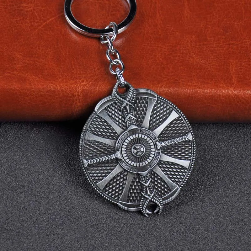 Металлический брелок God of War 4 Leviathan Kratos Guardian Shield Ice Axe Charm подвеска llaveros