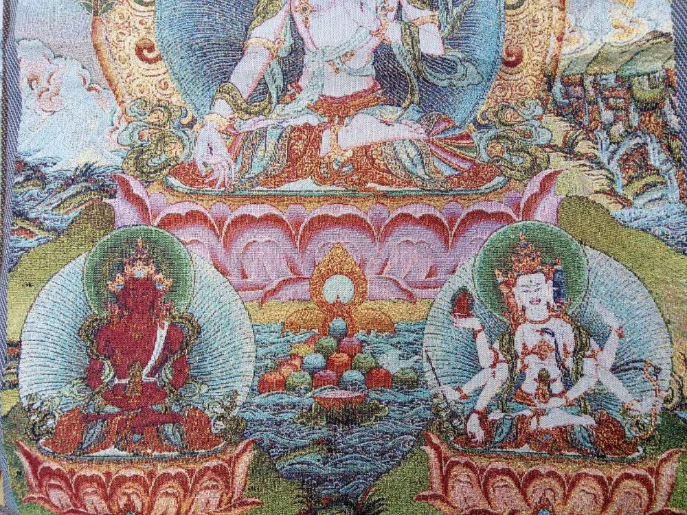 36 дюймов Китайская народная шелковой вышивкой росписи махаяны буддийская